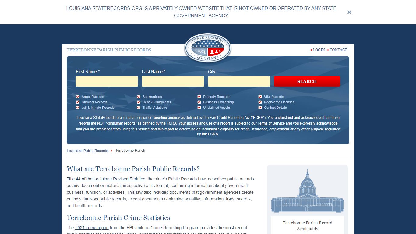 TERREBONNE PARISH PUBLIC RECORDS - StateRecords.org