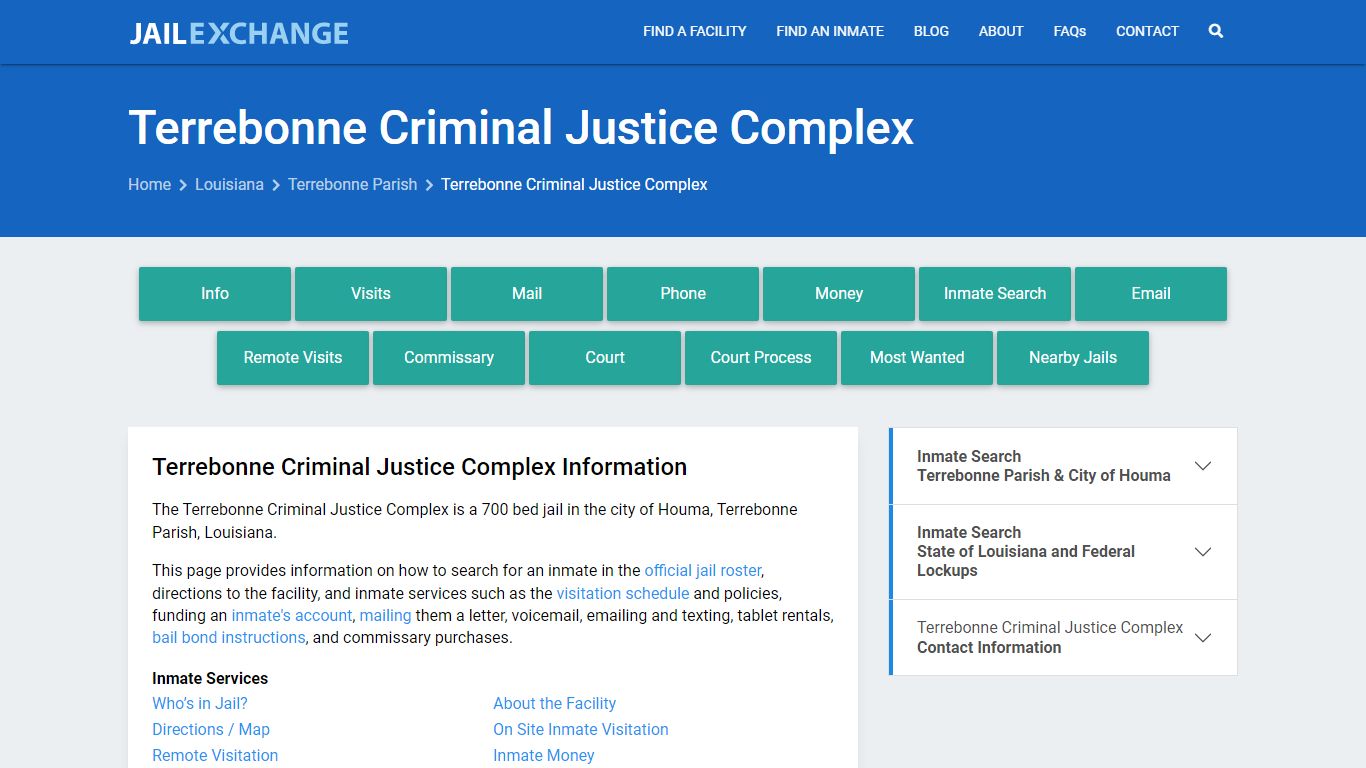 Terrebonne Criminal Justice Complex - Jail Exchange